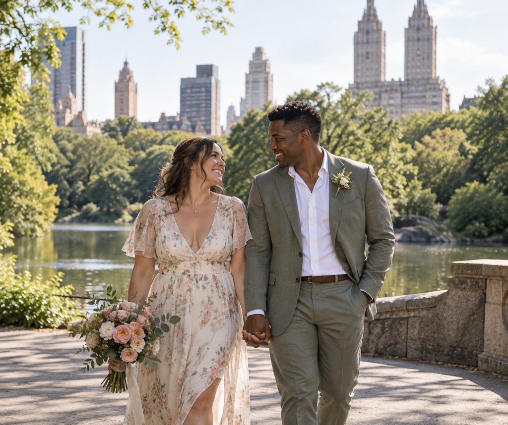 Couple lors de leur mariage à Central Park à New York